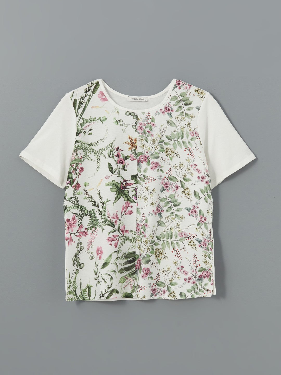 LCW Grace Crew Neck Floral Women T-Shirt