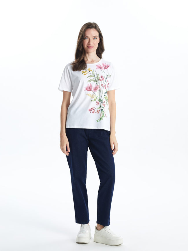 LCW Grace Crew Neck Floral Women T-Shirt Main Image