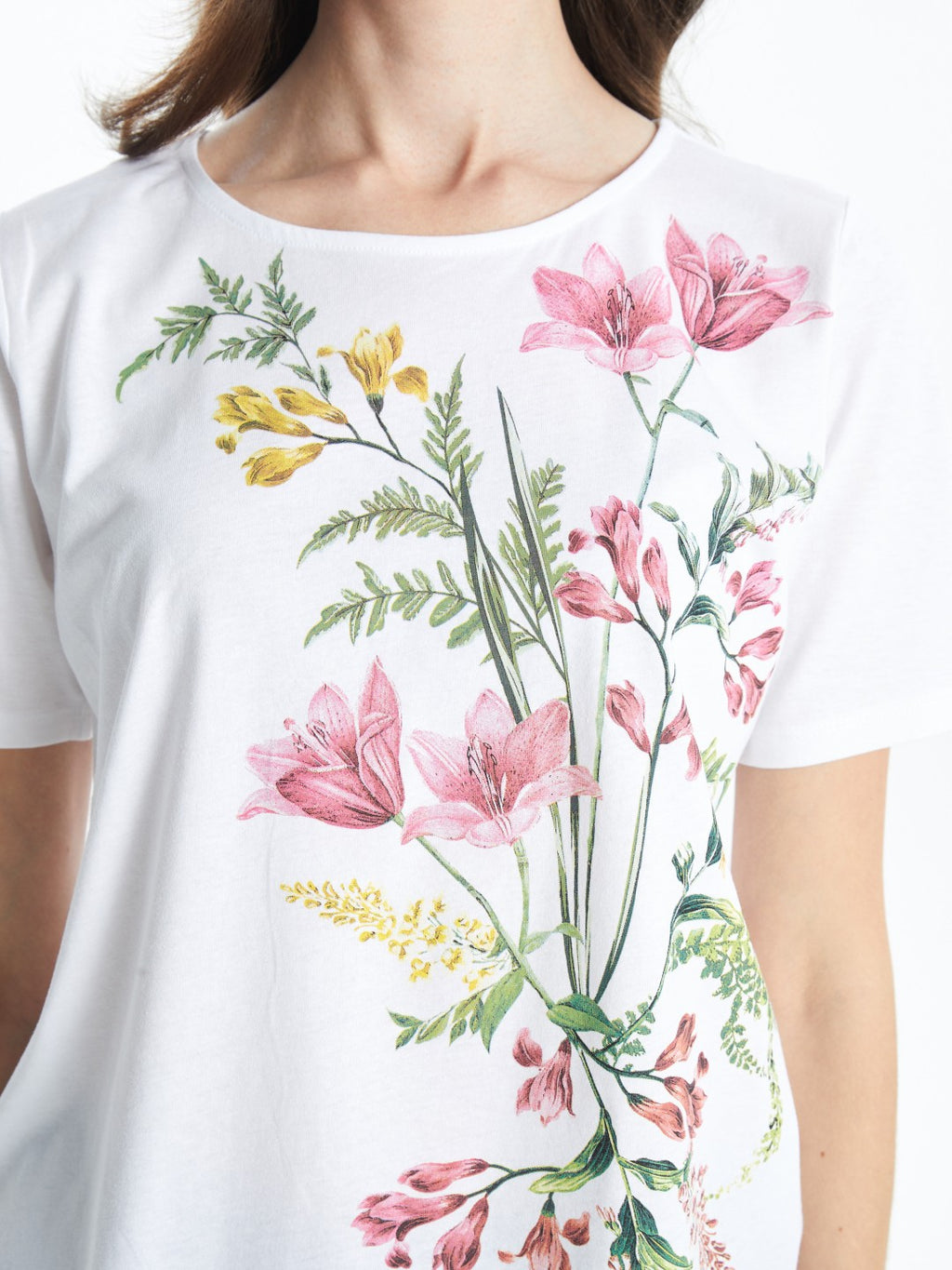 LCW Grace Crew Neck Floral Women T-Shirt