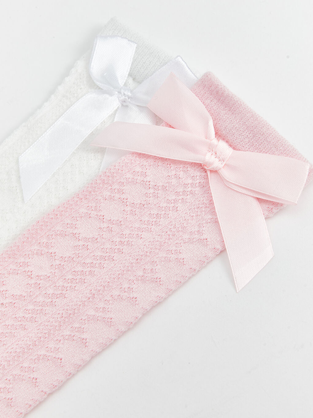 LCW Kids Pink Bow Detailed Girls Knee High Socks 2-Pack