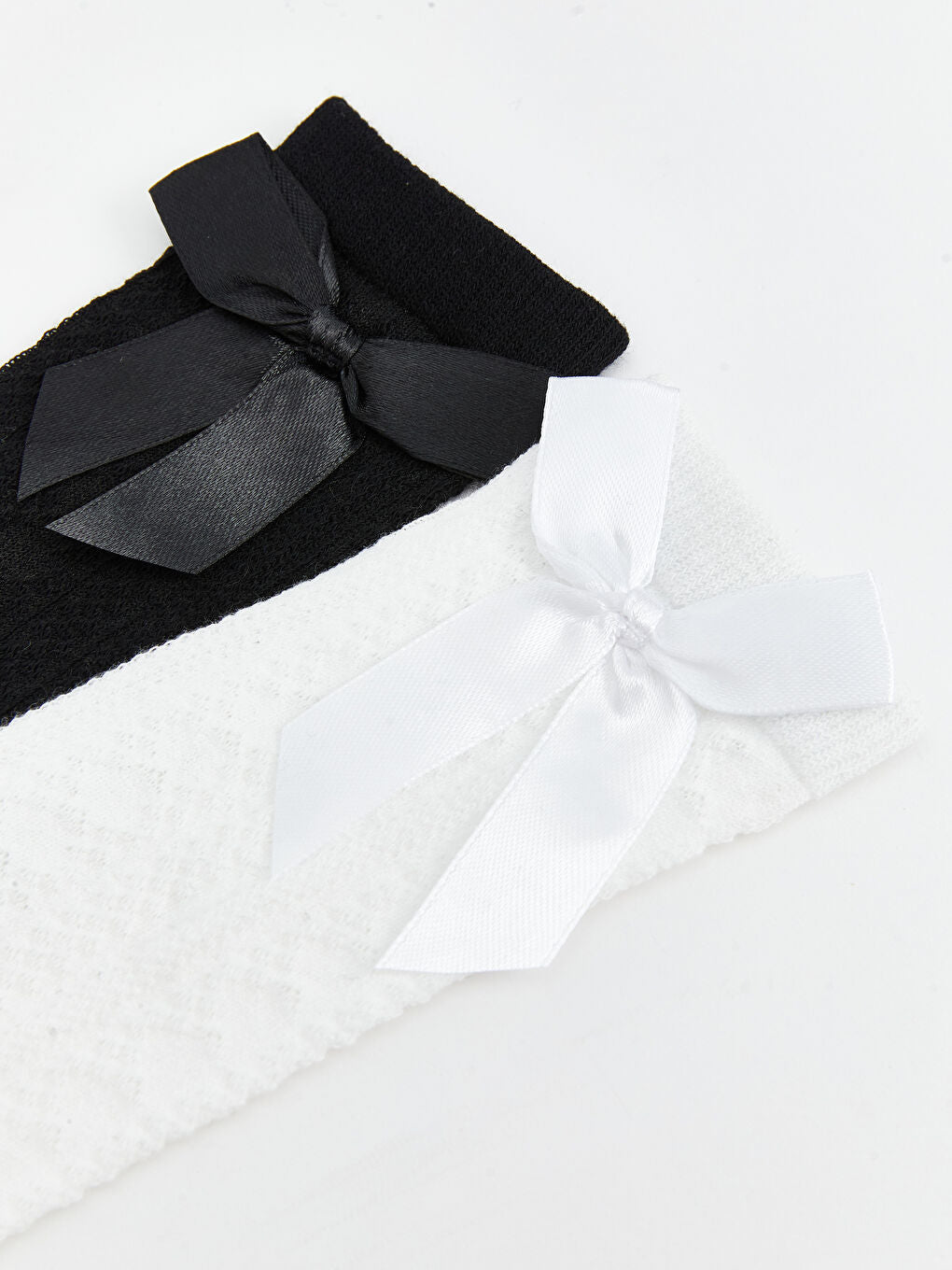 LCW Kids White Bow Detailed Girls Knee High Socks 2-Pack
