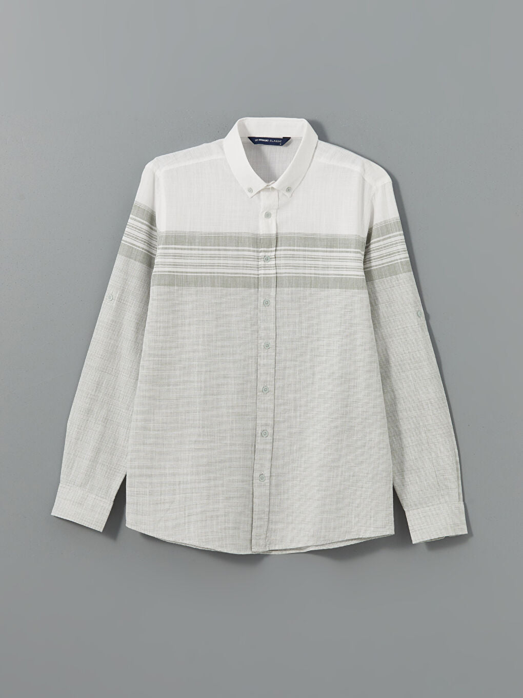 LCWAIKIKI Classic Blue Regular Fit Long Sleeve Striped Poplin Men Shirt