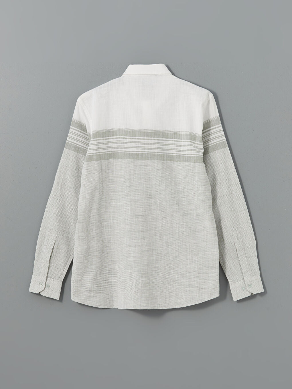 LCWAIKIKI Classic Blue Regular Fit Long Sleeve Striped Poplin Men Shirt