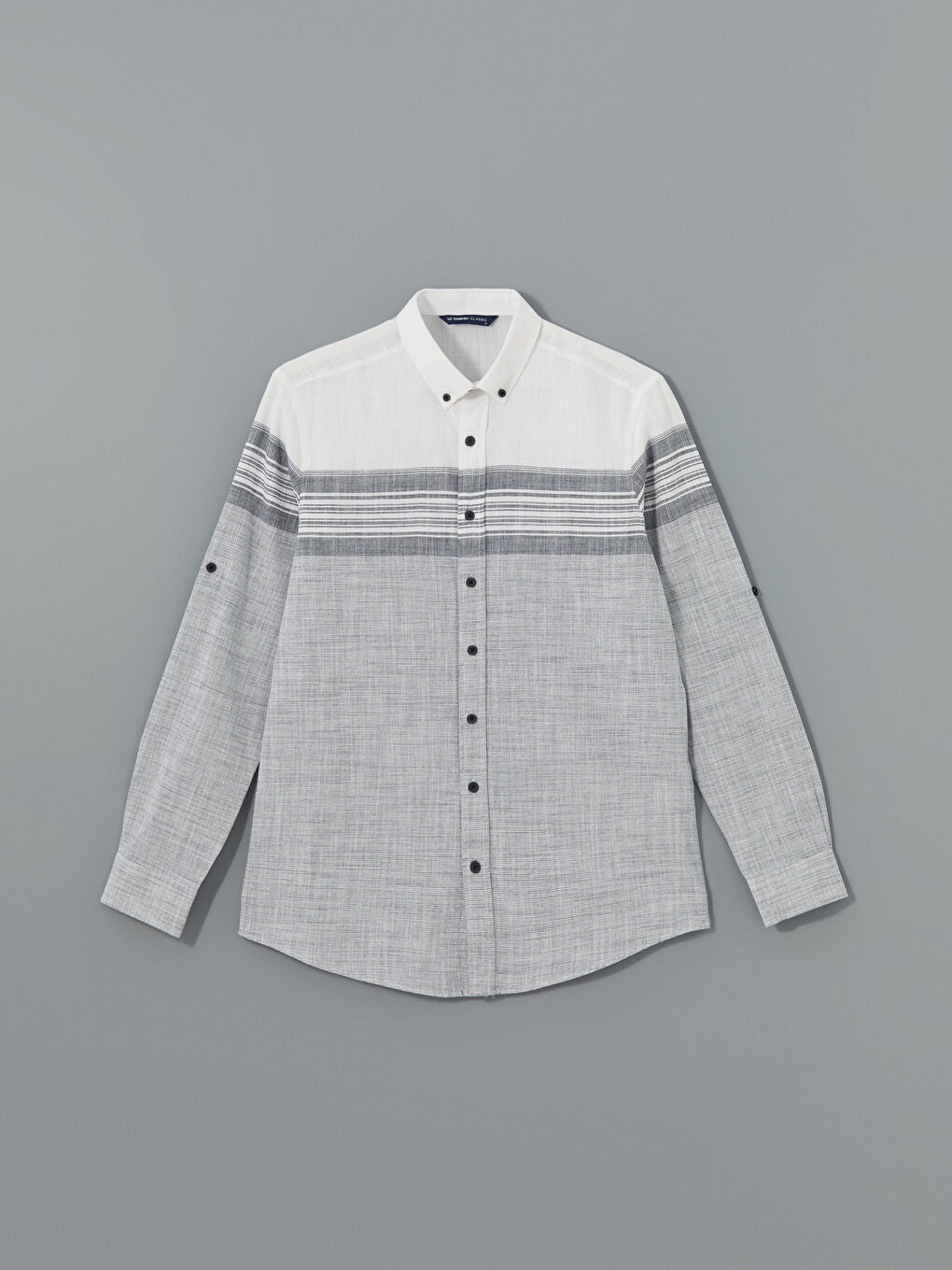 LCWAIKIKI Classic Blue Regular Fit Long Sleeve Striped Poplin Men Shirt