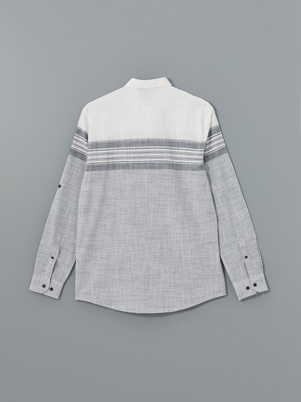 LCWAIKIKI Classic Blue Regular Fit Long Sleeve Striped Poplin Men Shirt