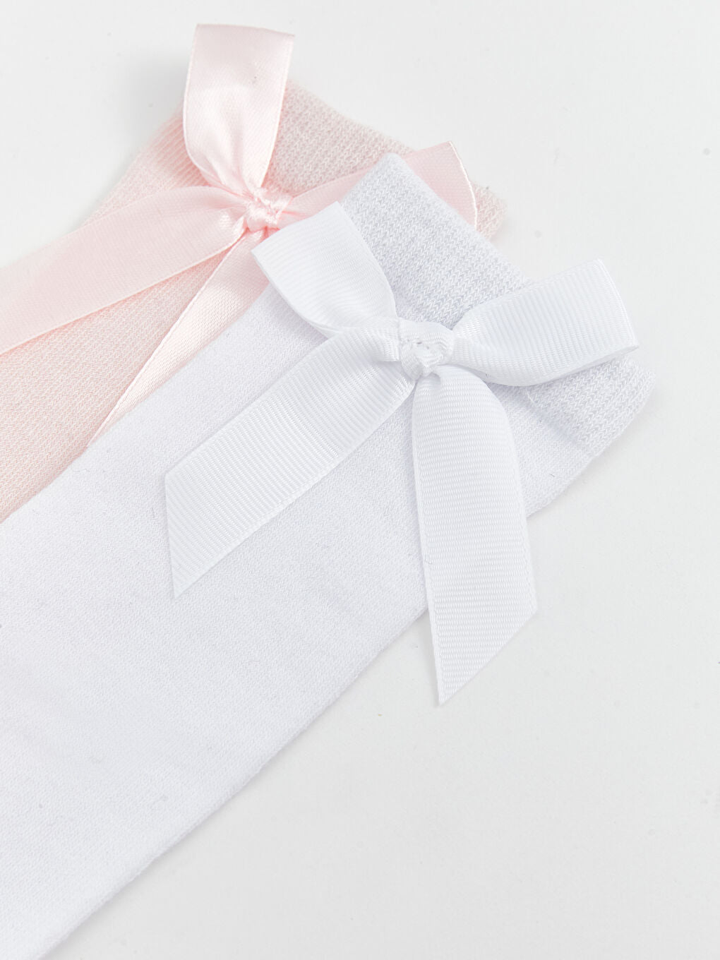 LCW Kids White Bow Detailed Girls Knee High Socks 2-Pack