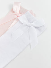 LCW Kids White Bow Detailed Girls Knee High Socks 2-Pack