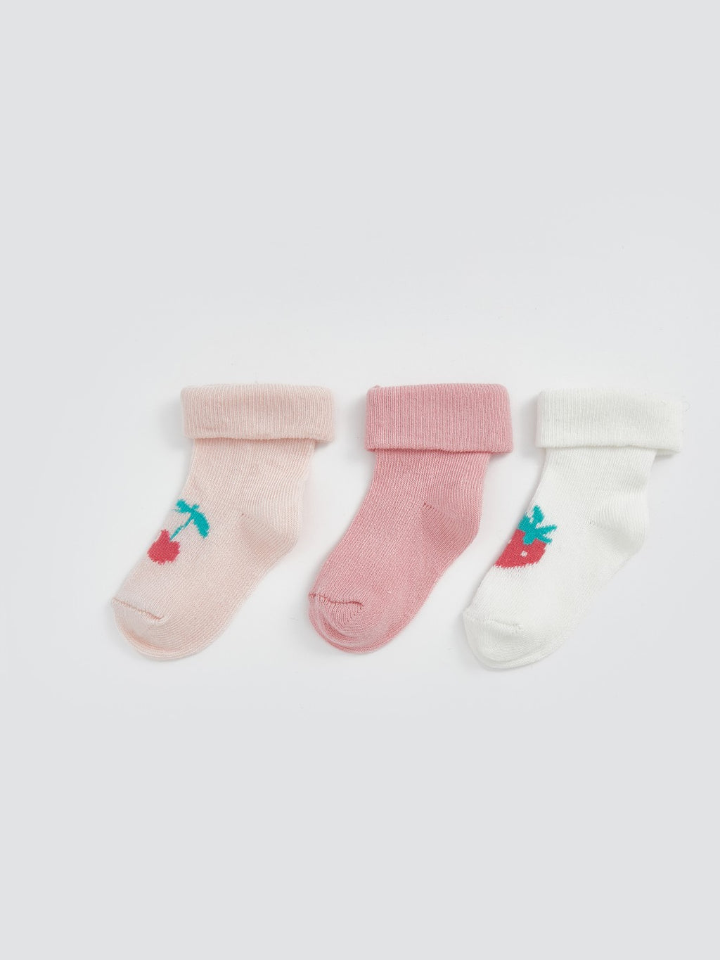 LCW Baby Crew Neck Printed Baby Girl Socks 3-Pack