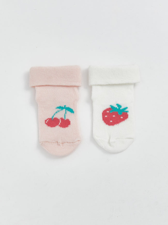 LCW Baby Crew Neck Printed Baby Girl Socks 3-Pack Main Image