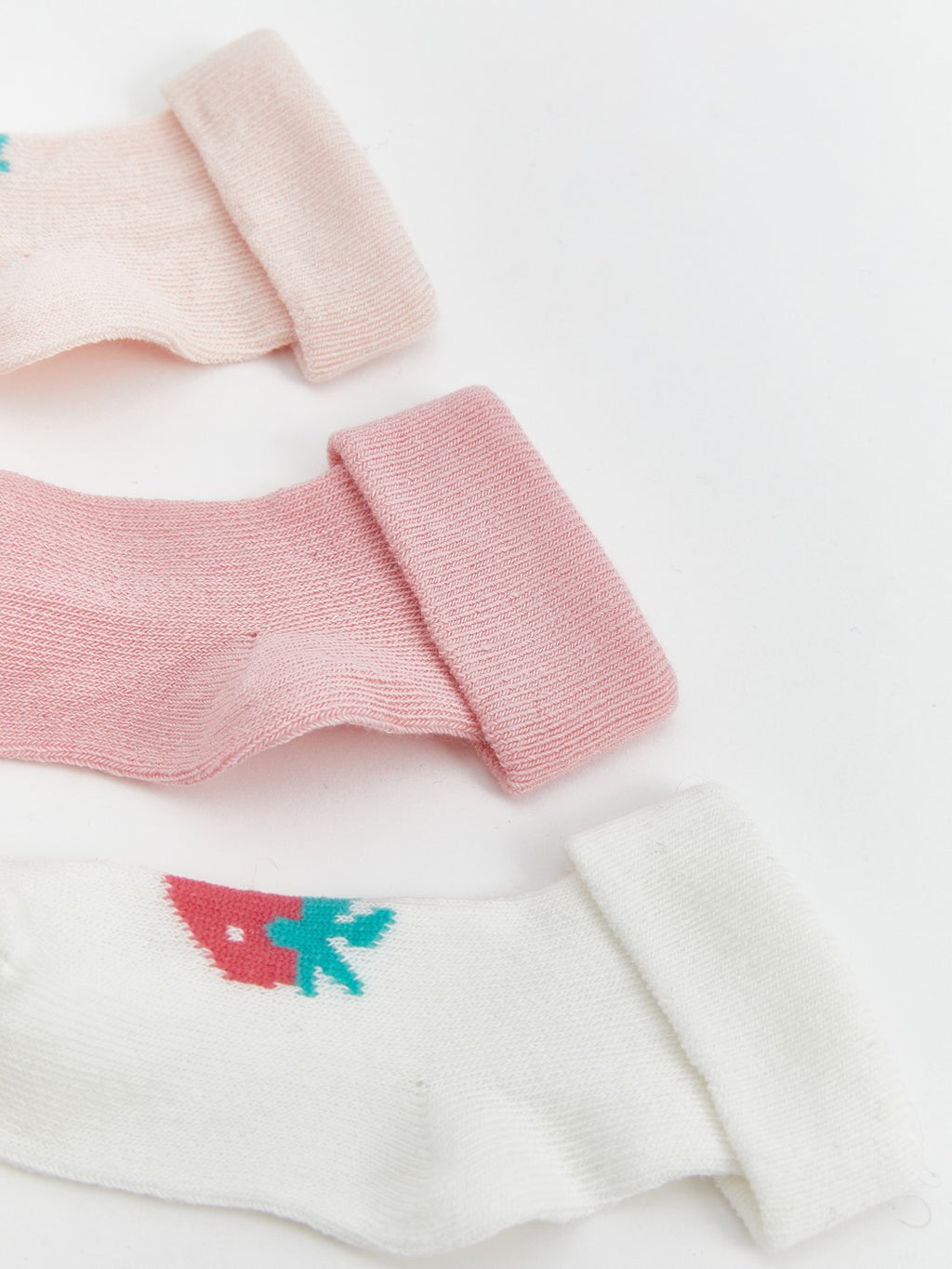 LCW Baby Crew Neck Printed Baby Girl Socks 3-Pack