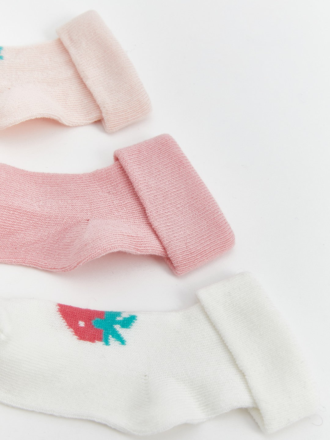 LCW Baby Crew Neck Printed Baby Girl Socks 3-Pack