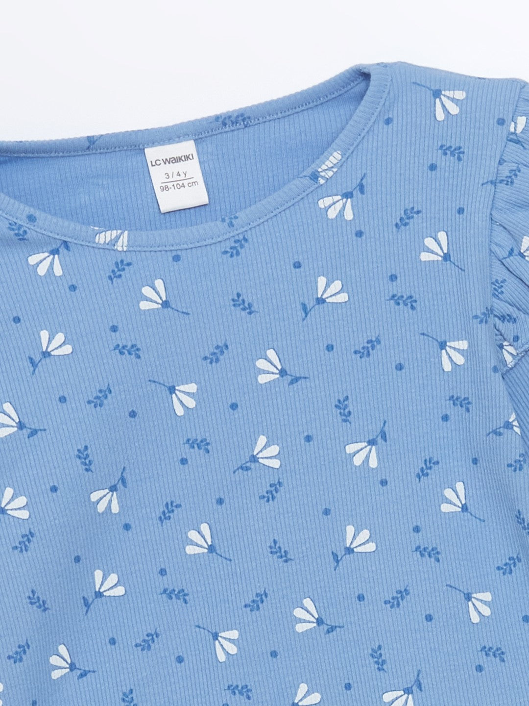 LCW Kids Crew Neck Floral Girl Blouse And Leggings 2-Pack