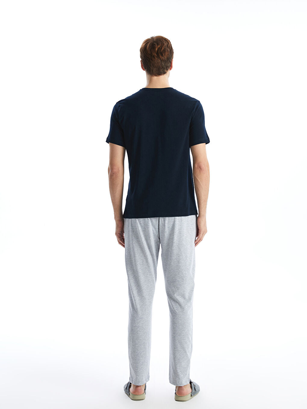 LC WAIKIKI Navy Blue Standard Pattern Men Pajama Set
