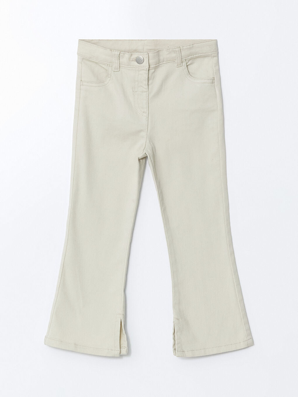 LCW Kids Beige Elastic Waist Gabardine Girls Trousers