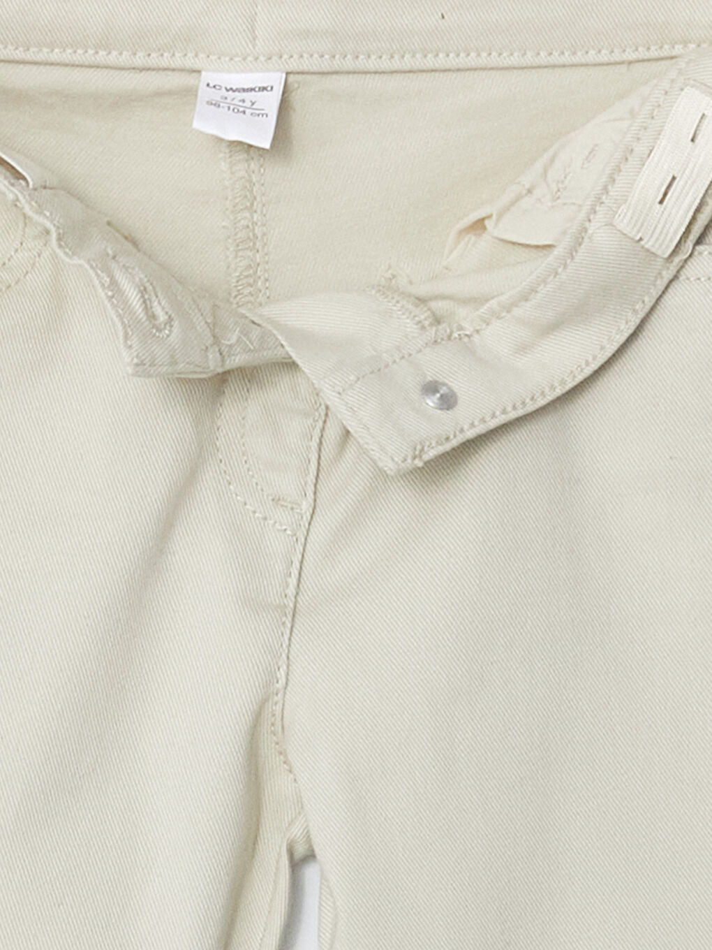 LCW Kids Beige Elastic Waist Gabardine Girls Trousers