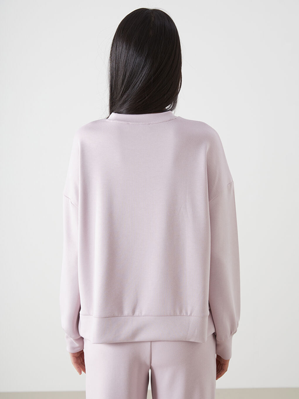 LCW Vision Anthracite Crew Neck Oversize Women Sweatshirt