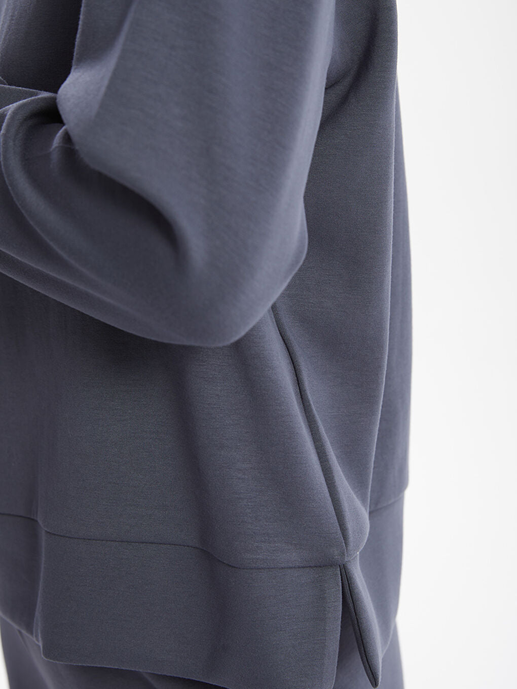 LCW Vision Anthracite Crew Neck Oversize Women Sweatshirt