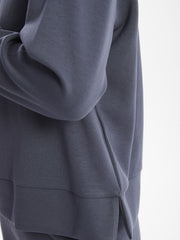 LCW Vision Anthracite Crew Neck Oversize Women Sweatshirt