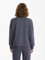 LCW Vision Anthracite Crew Neck Oversize Women Sweatshirt