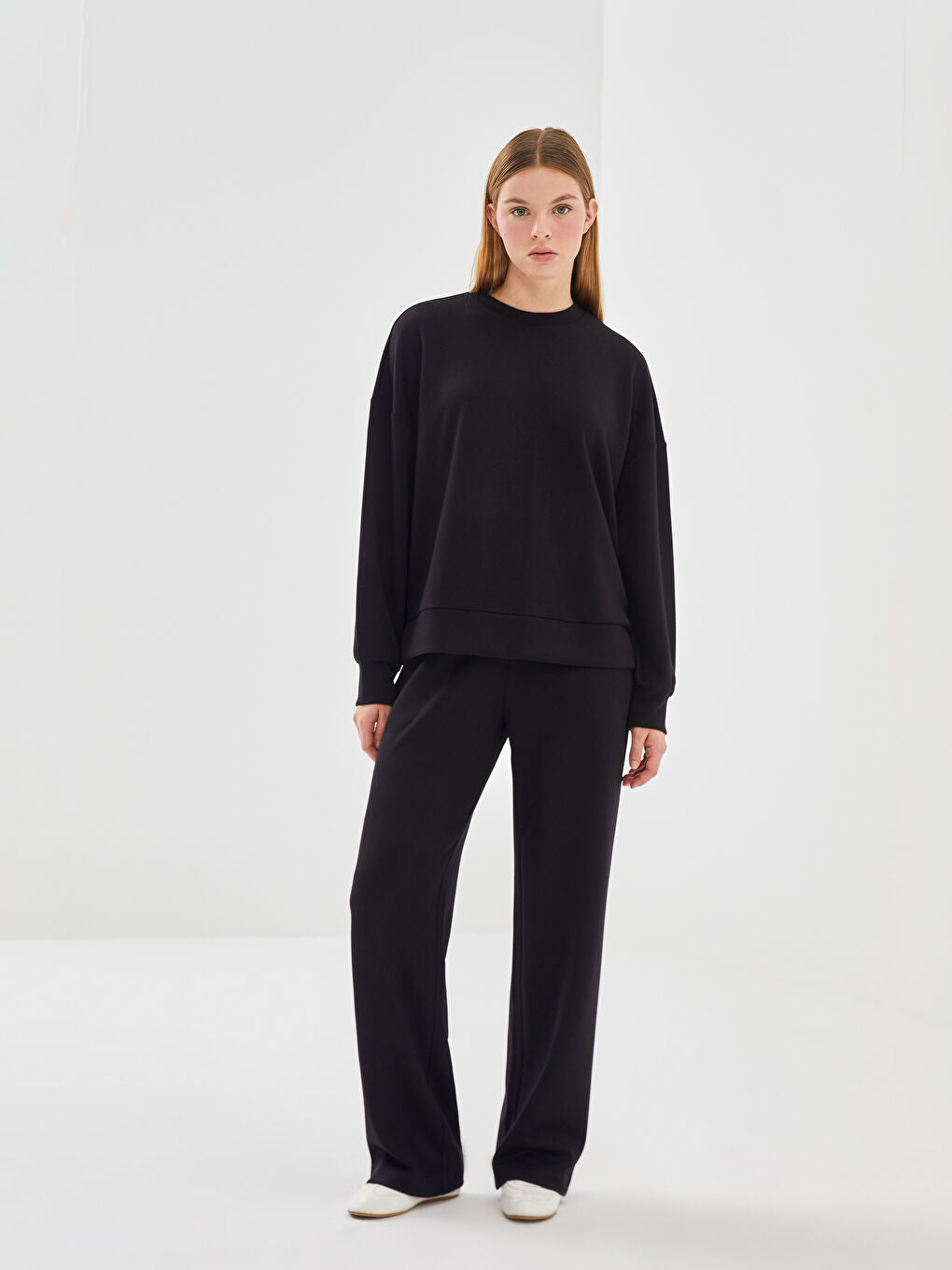 LCW Vision Anthracite Elastic Waist Women Tracksuit Bottoms