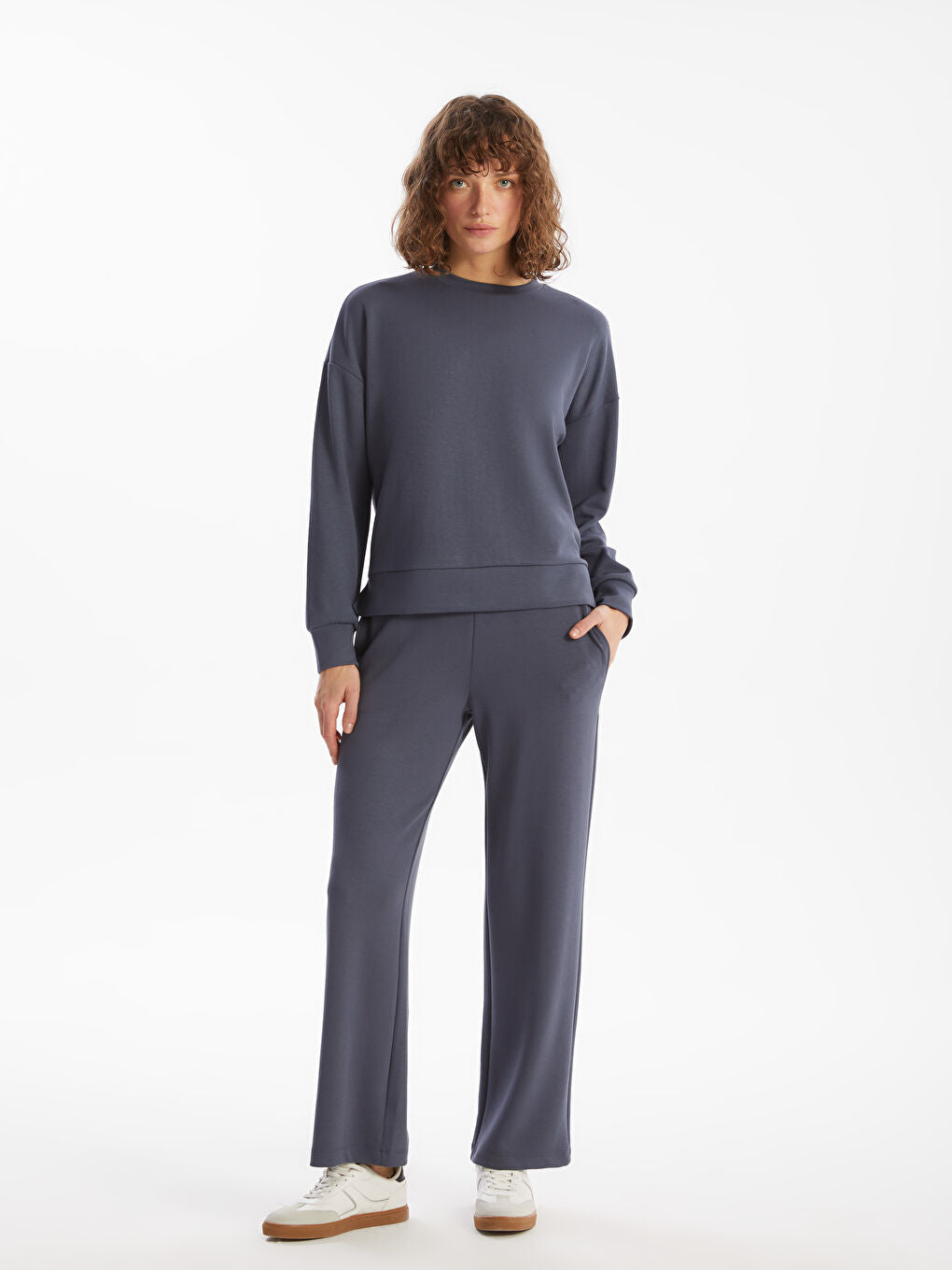 LCW Vision Anthracite Elastic Waist Women Tracksuit Bottoms