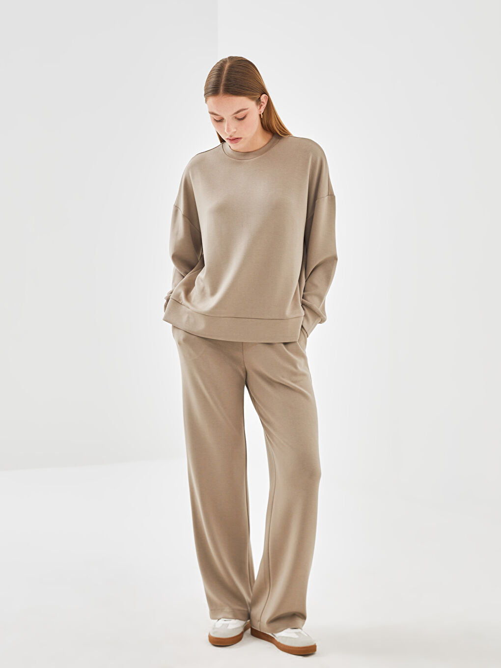 LCW Vision Anthracite Elastic Waist Women Tracksuit Bottoms