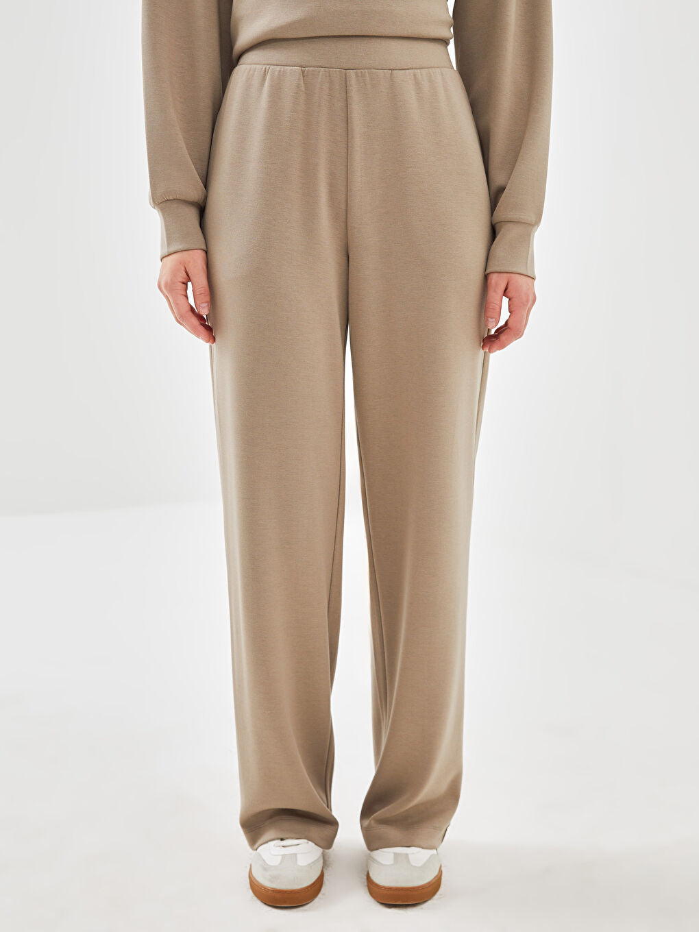LCW Vision Anthracite Elastic Waist Women Tracksuit Bottoms