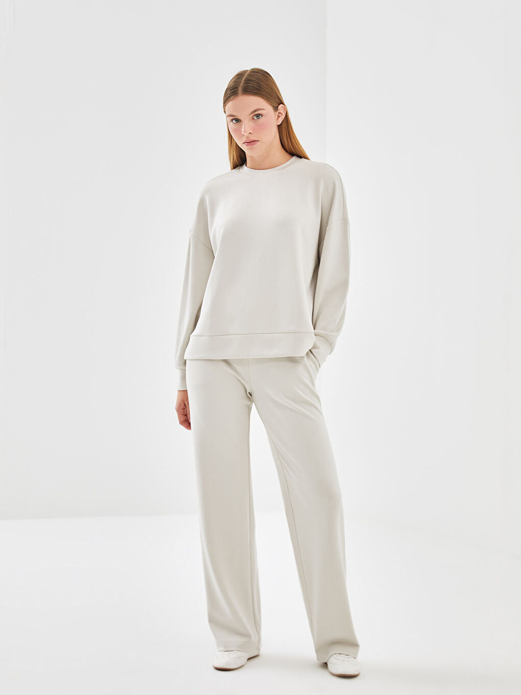 LCW Vision Anthracite Elastic Waist Women Tracksuit Bottoms