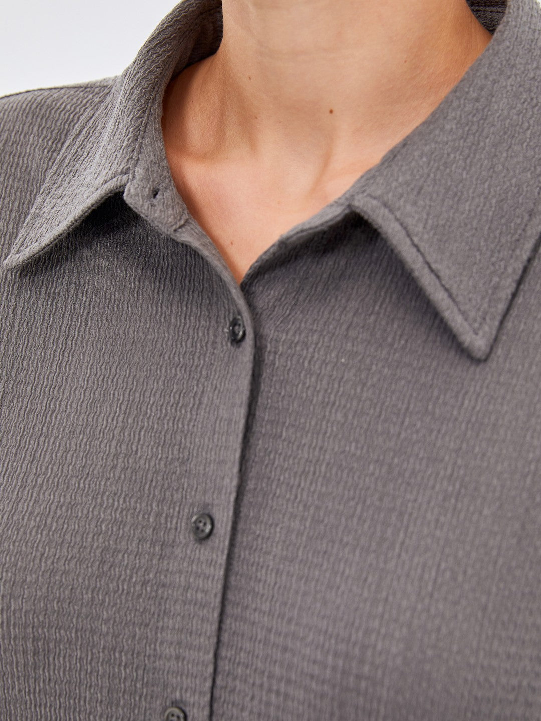 LCW Modest Textured Oversize Women Shirt Tunic