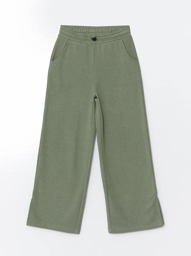 LCW Kids Khaki Elastic Waist Girls Tracksuit Bottoms Hover Image