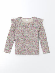 LCW Kids Crew Neck Floral Girl Blouse And Leggings 2-Pack