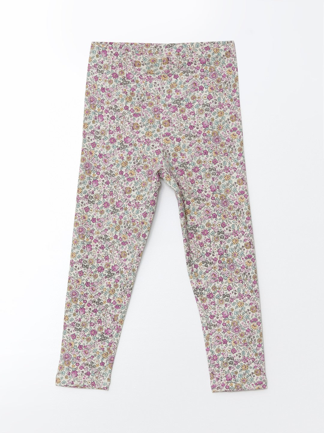 LCW Kids Crew Neck Floral Girl Blouse And Leggings 2-Pack