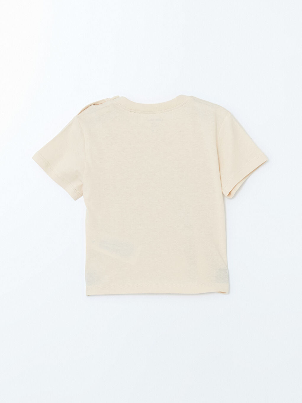 LCW baby Beige Crew Neck Printed Baby Boy T-Shirt and Shorts 2-Pack