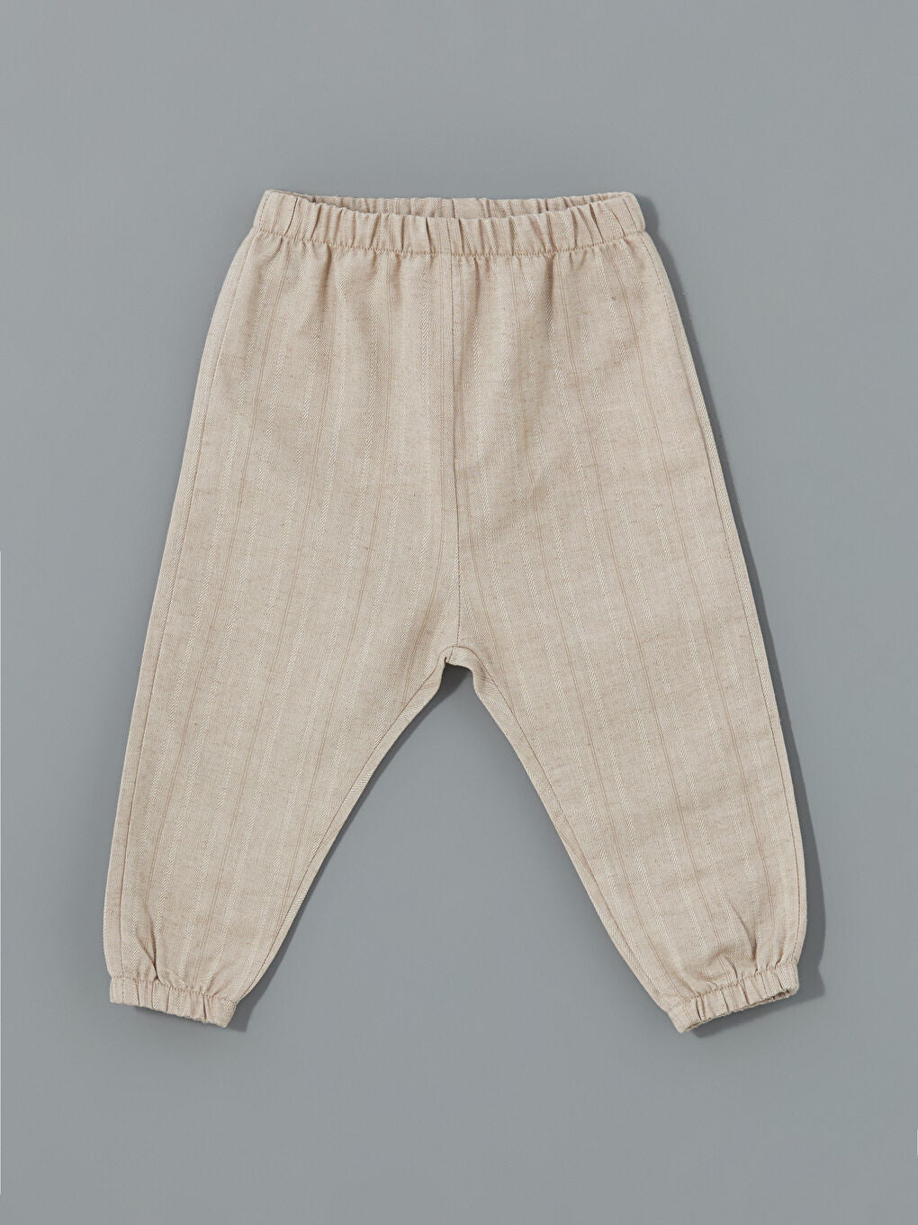 LCW baby Ecru Mandarin Collar Baby Boy T-Shirt and Pants 2-Pack