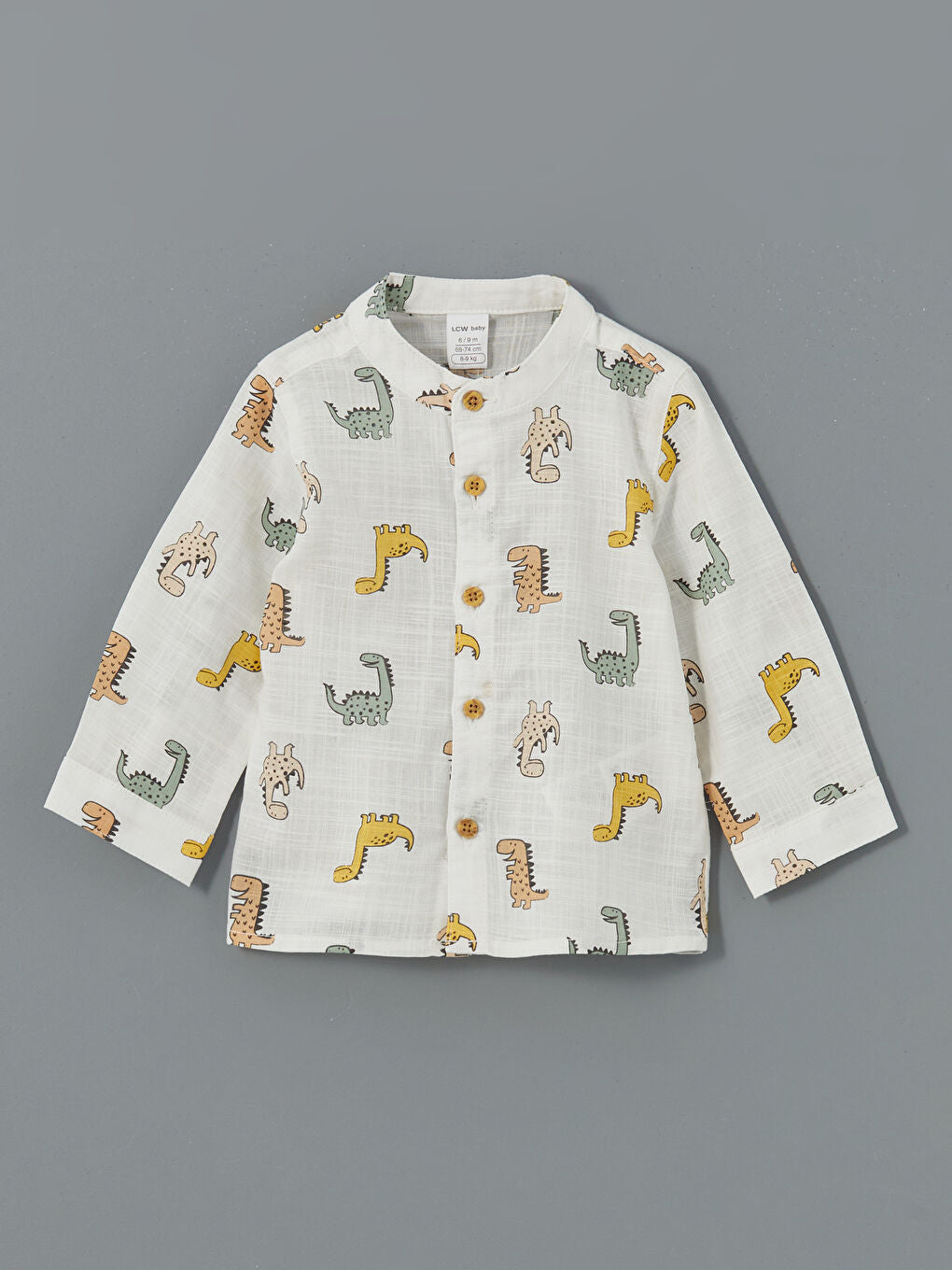 LCW baby Ecru Printed Baby Boy Shirt and Pants 2-Pack