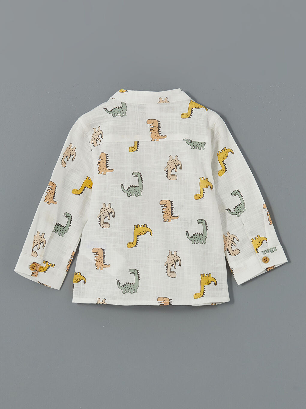 LCW baby Ecru Printed Baby Boy Shirt and Pants 2-Pack