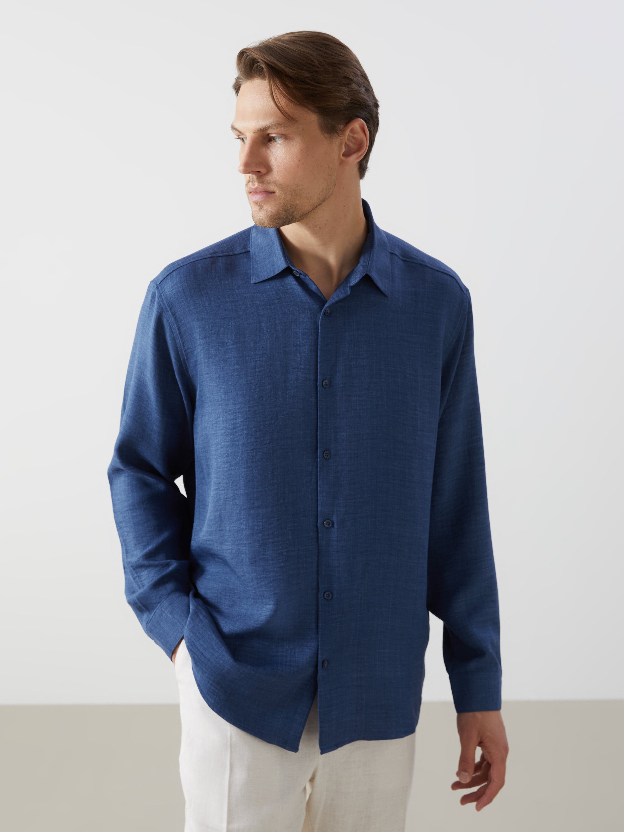 Regular Fit Long Sleeve Men Shirt