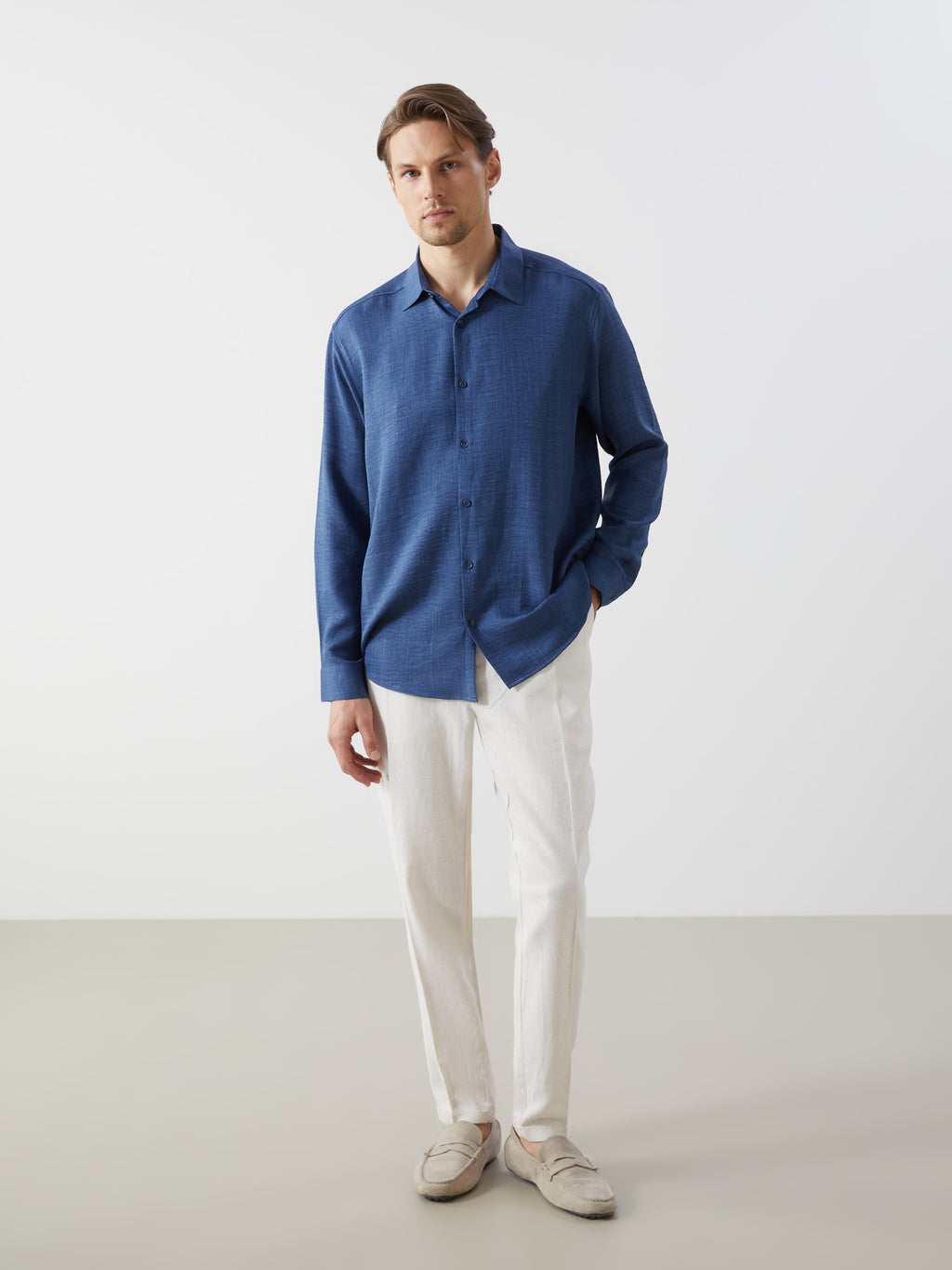 Regular Fit Long Sleeve Men Shirt