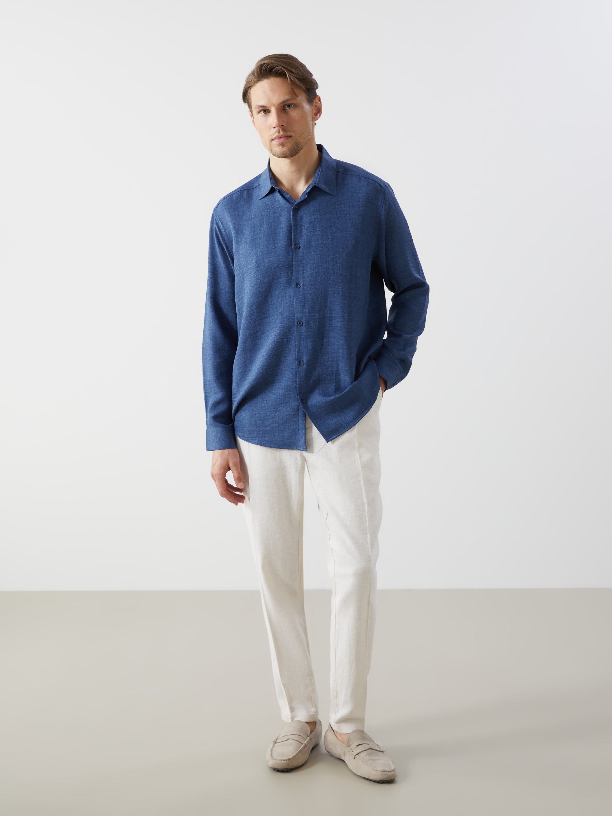 Regular Fit Long Sleeve Men Shirt