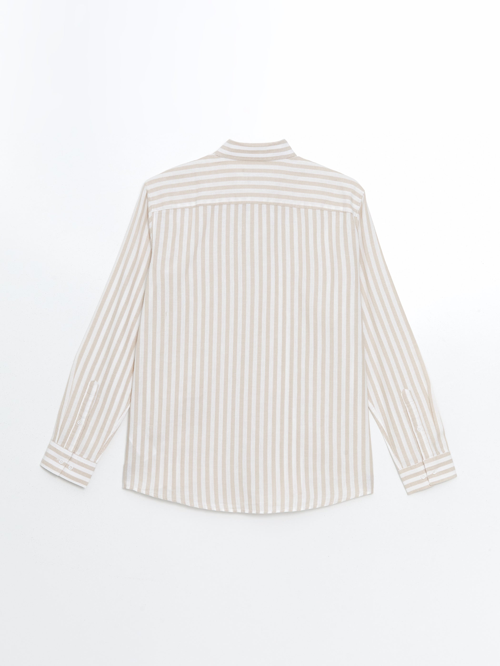 Regular Fit Long Sleeve Striped Poplin Men Shirt