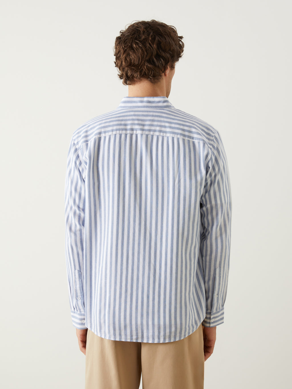 Regular Fit Long Sleeve Striped Poplin Men Shirt