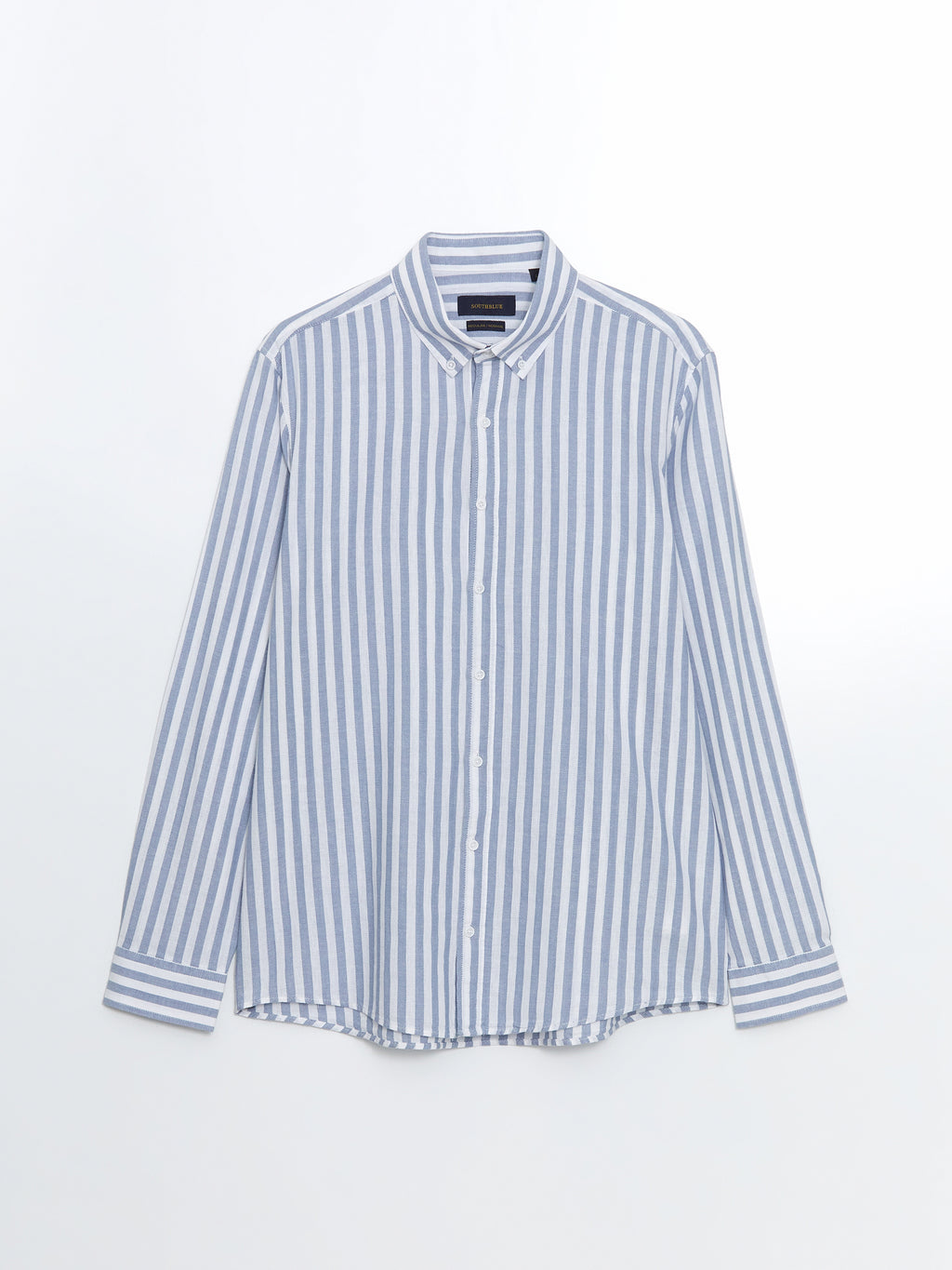 Regular Fit Long Sleeve Striped Poplin Men Shirt