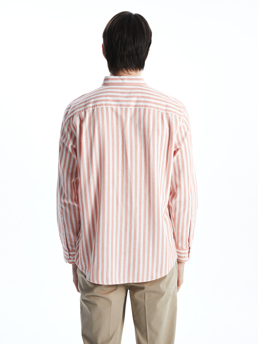 Regular Fit Long Sleeve Striped Poplin Men Shirt