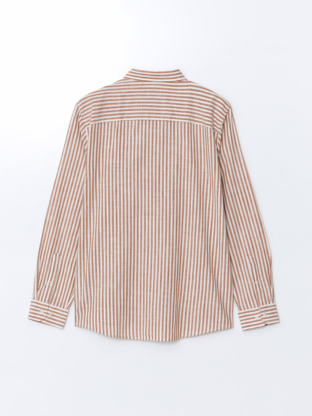 Slim Fit Long Sleeve Striped Poplin Men Shirt