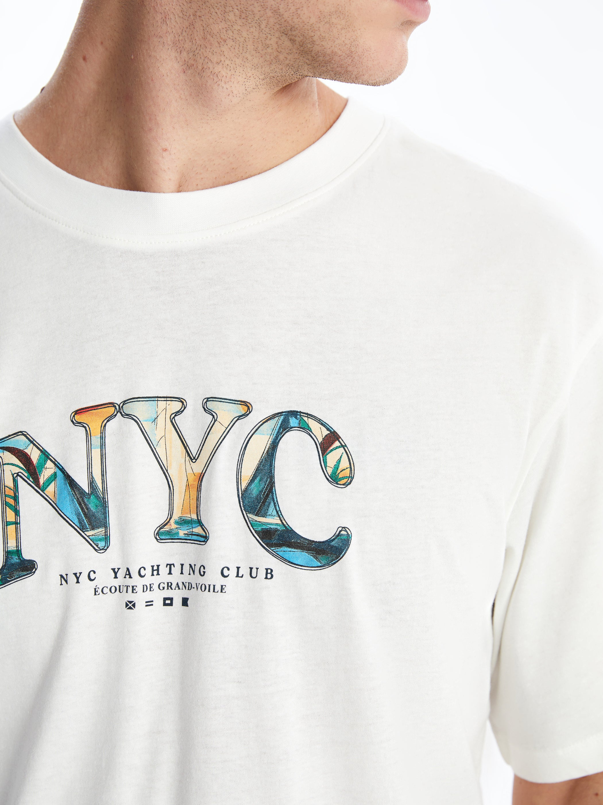 Xside- Crew Neck Printed Combed Cotton Men T-Shirt