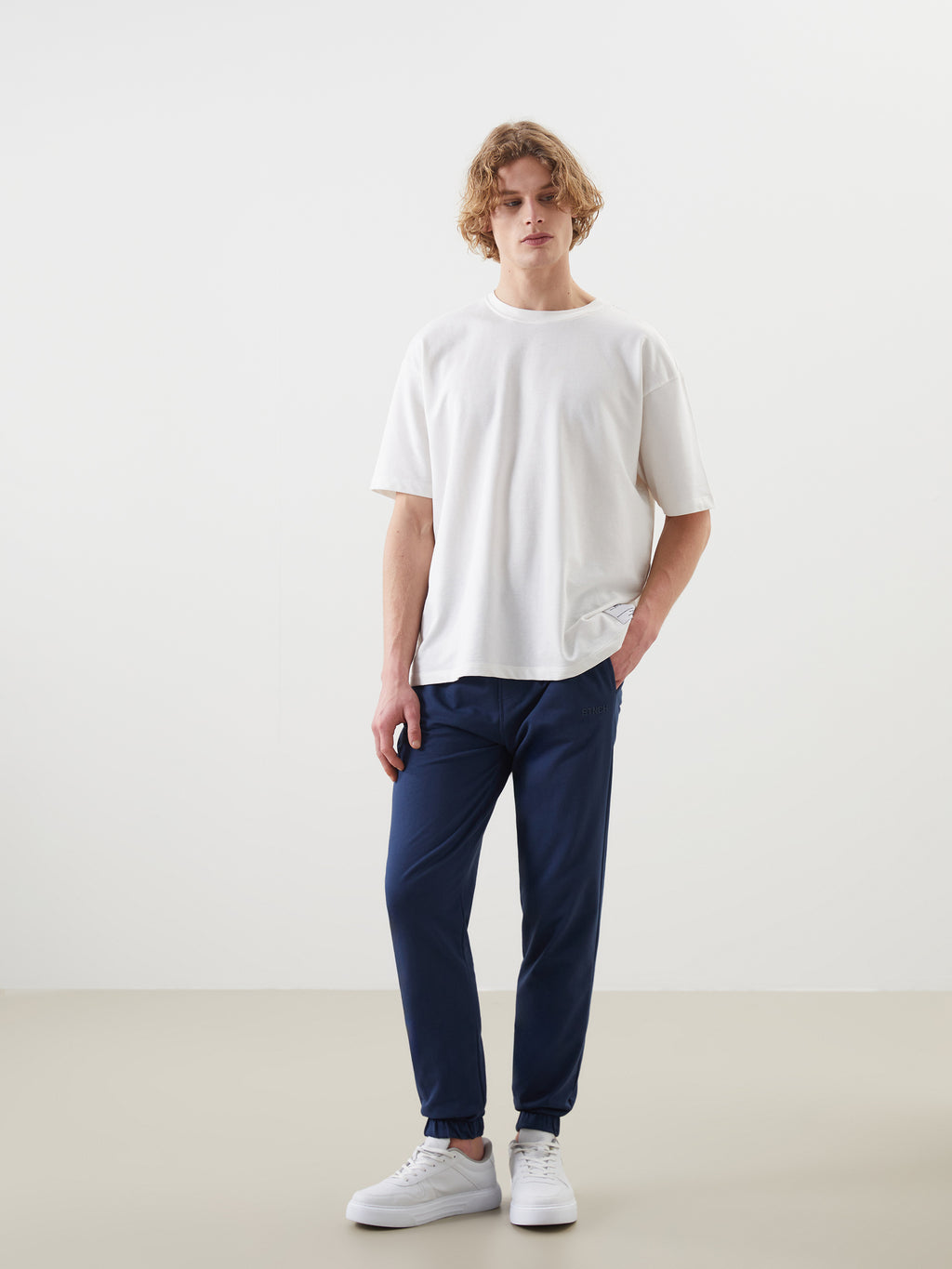 Xside- Blue Standard Fit Men Jogger Sweatpants