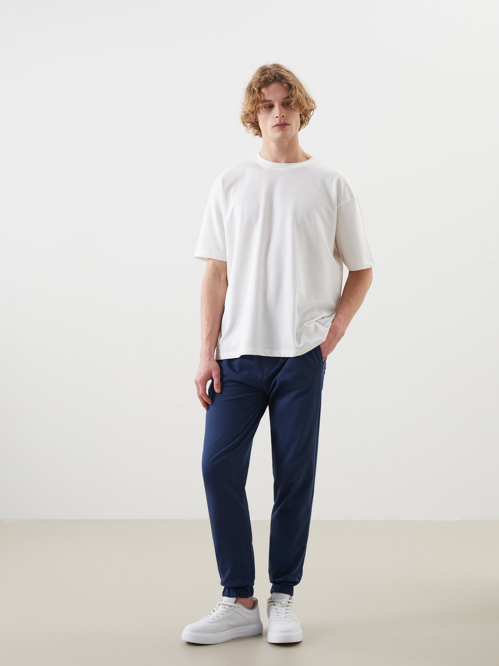 Xside- Blue Standard Fit Men Jogger Sweatpants