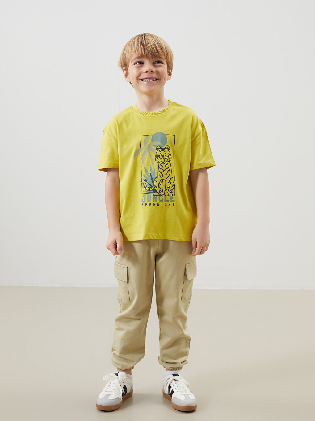 LCW Kids Beige Elastic Waist Boy Jogger Tracksuit Bottom