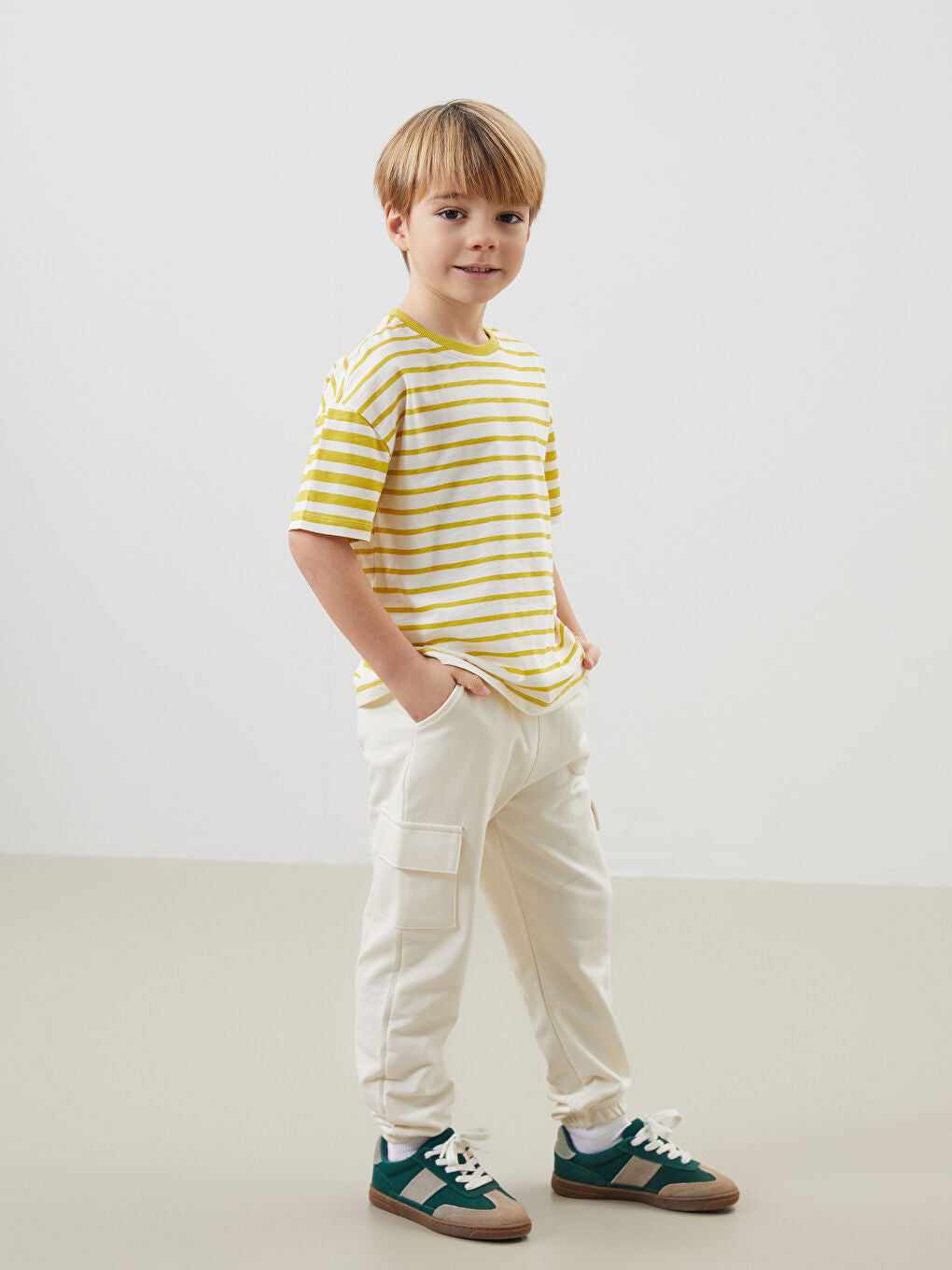 LCW Kids Beige Elastic Waist Boy Jogger Tracksuit Bottom