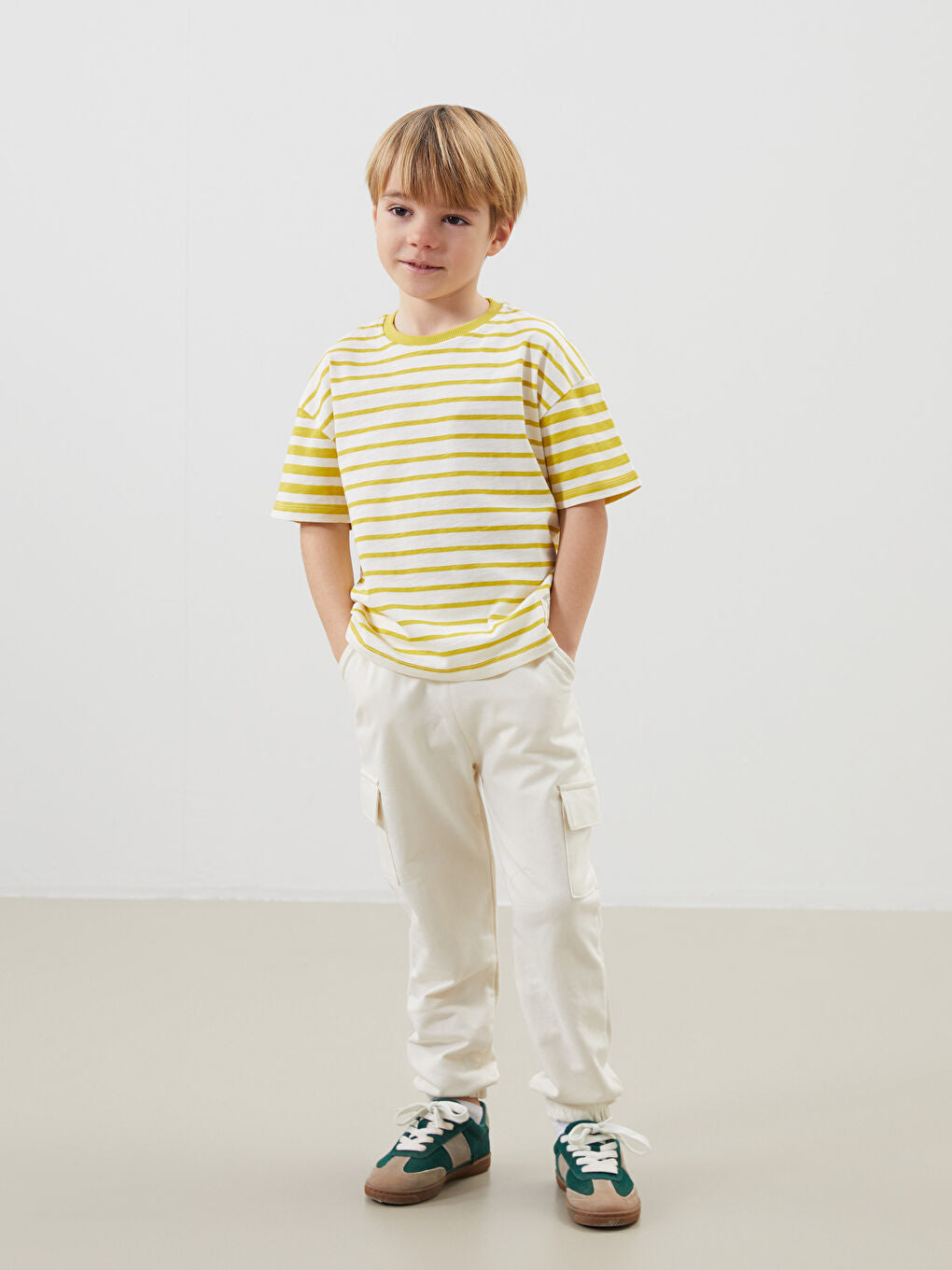 LCW Kids Beige Elastic Waist Boy Jogger Tracksuit Bottom